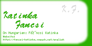 katinka fancsi business card